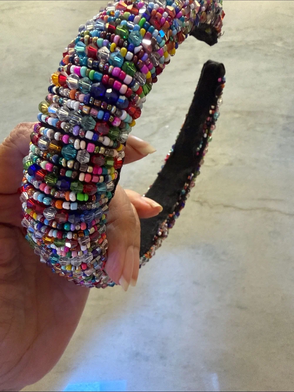 Multicolor Beaded Padded Headband
